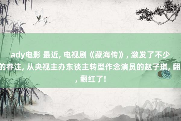ady电影 最近, 电视剧《藏海传》, 激发了不少网友的眷注, 从央视主办东谈主转型作念演员的赵子琪, 翻红了!